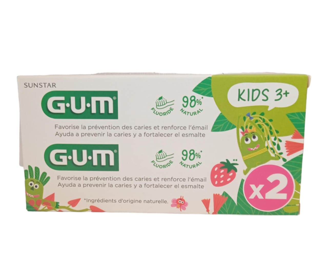 GUM Dentifrices Kids 3ans+ Pack 50mlx2