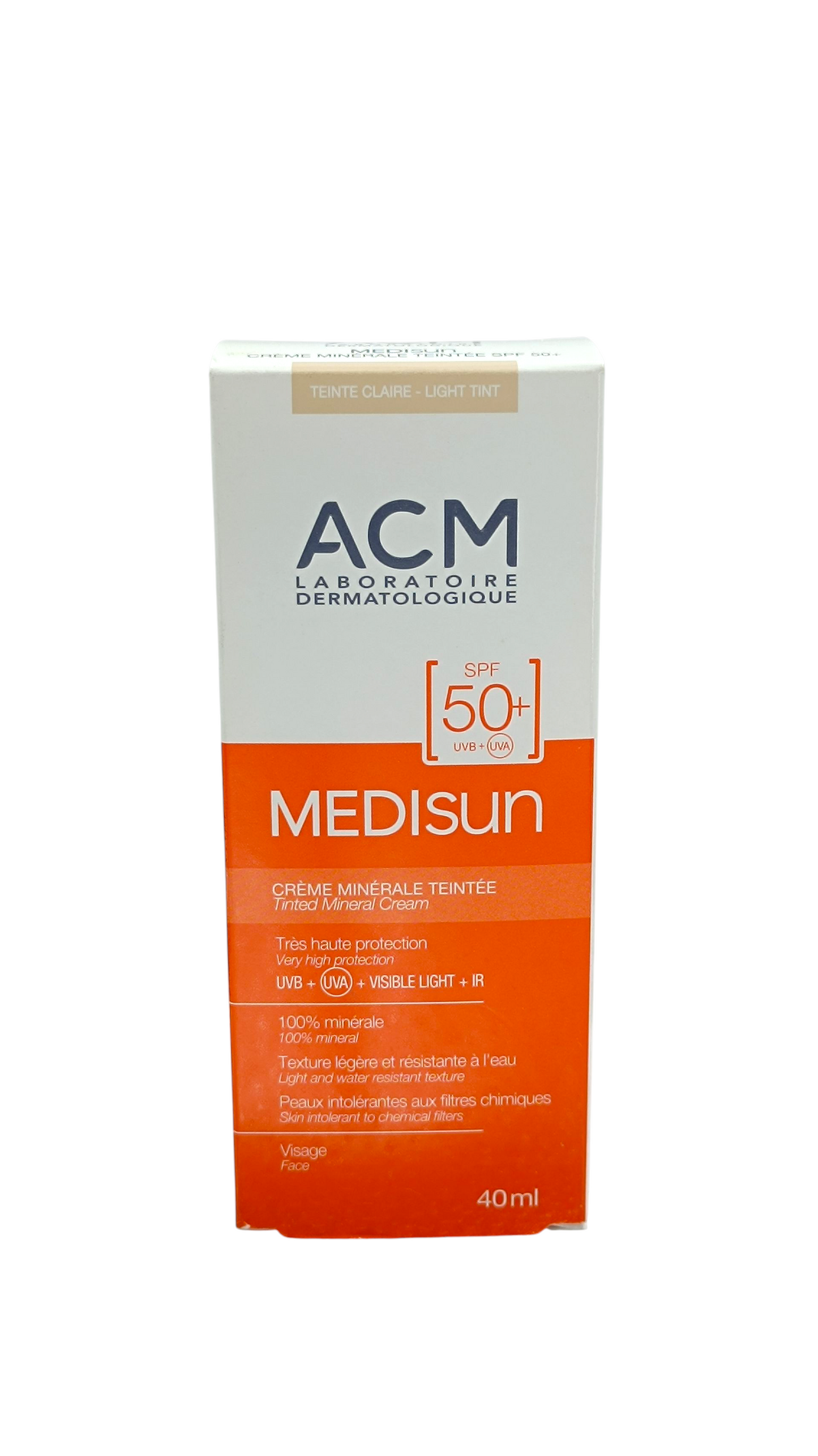 ACM Medisun Crème Minérale Teintée SPF 50+ Teinte Claire 40ml