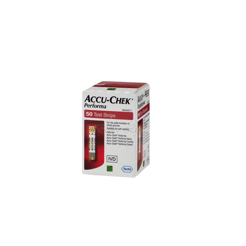 Accu-Chek Performa 50 Bandelettes dans sa boite blanche et grenat