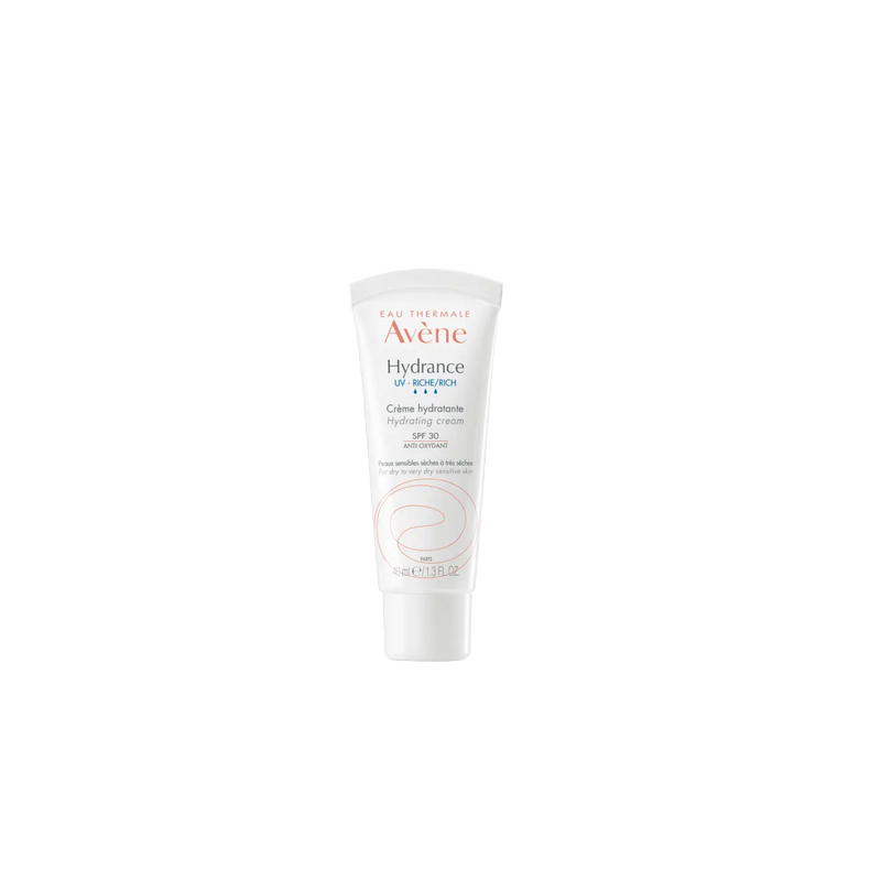Avène Hydrance UV Riche Crème Hydratante 40ml flacon blanc souple avec bouchon clips