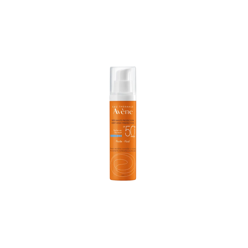 Avène Fluide SPF 50+ 50ml tube orange avec système spray