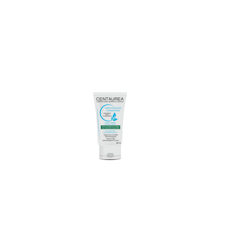 Centaurea Crème Hydratante Compensatrice 50ml, tube blanc souple avec bouchon clips