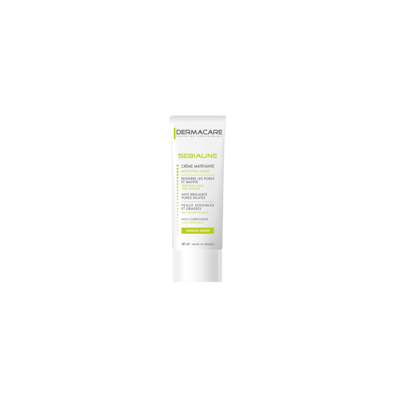 Dermacare Sebialine Crème Matifiante 40ml tube souple blanc avec bouchon à vis