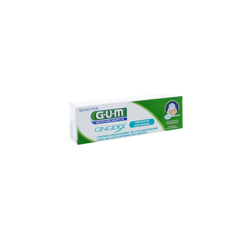 GUM DENTIFRICE GINGIDEX 1755 dans sa boite verte et blanche