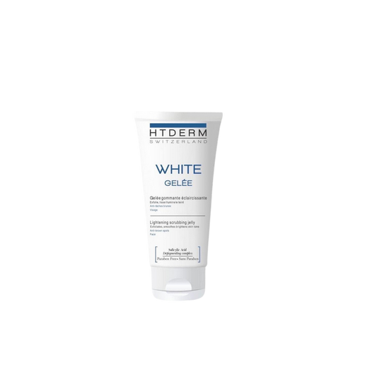 HTderm White Gelee Gommante 150ml tube souple blanc avec bouchon clips