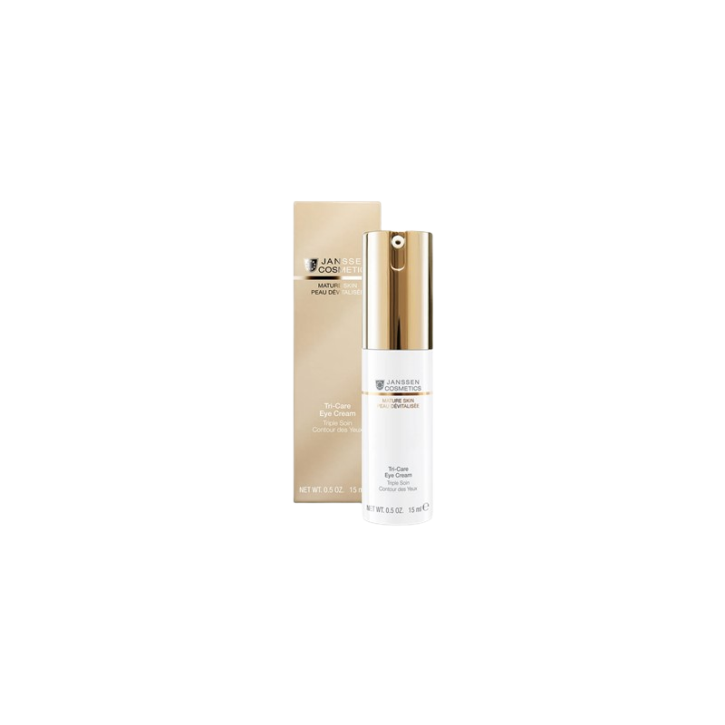 Janssen Cosmetics Triple Soin Contour des Yeux 15ml flacon bleu avec bouchon spray or