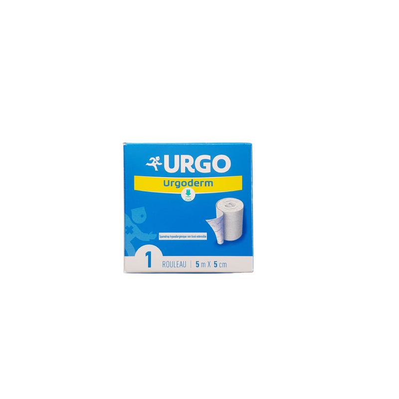 Urgo Urgoderm Sparadrap Hypoallergénique non Tissé Extensible, boite bleu en carton